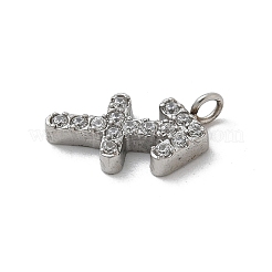 304 Edelstahl Micro Pave Zirkonia Charms&nbsp;STAS-Z107-09P-11
