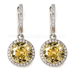 925 серьги-кольца из стерлингового серебра с микропаве из кубических цирконий&nbsp;EJEW-F371-01B-02