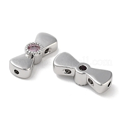 Многониточные звенья с бантом из латуни паве розового циркония KK-B102-37B-01P