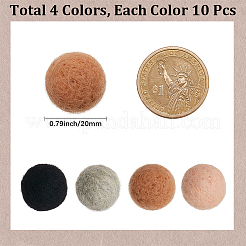 40 pieza de bolas de fieltro de lana de 4 colores&nbsp;DIY-SC0029-40B