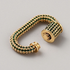 Латунь микропаве кубический цирконий винт карабин подвески с замком&nbsp;FIND-WH0420-114B