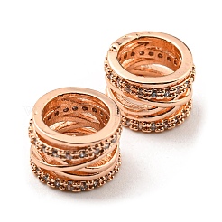 Стойки обшивки латунь микро проложить кубического циркония бусы KK-F856-09RG