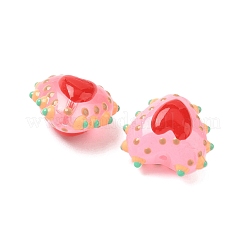 Запекаемые стеклянные бусины с рисунком в виде сердца LAMP-V001-09D