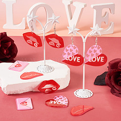 Набор для самостоятельного изготовления акриловых сережек-подвесок в форме сердца ко Дню святого Валентина&nbsp;DIY-TA0009-29