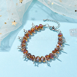 Braccialetti con perline di vetro rondelle sfaccettate di colore ab&nbsp;BJEW-JB10568