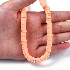 Плоские круглые бусины из глины ручной работы полимерные CLAY-R067-8.0mm-13