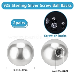 2 paio di 925 dadi per orecchini in argento sterling&nbsp;STER-BBC0007-33