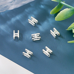 6 Stück: 925 hohle Initialenperlen aus Sterlingsilber&nbsp;STER-TA0001-53H