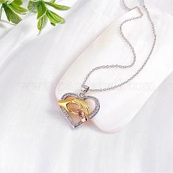 Main dans la main amour coeur pendentif collier mignon creux coeur balancent collier breloques bijoux cadeaux pour maman femmes fête des mères noël anniversaire anniversaire&nbsp;JN1100A