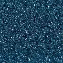 MIYUKIラウンドロカイユビーズ  日本製シードビーズ  15/0  （rr1880)透明ブルーグレーゴールド光沢  1.5mm  穴：0.7mm  約27777個/50g&nbsp;SEED-X0056-RR1880