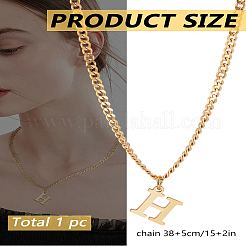Collier avec pendentif lettre en acier inoxydable 304&nbsp;NJEW-LP0001-33H-G