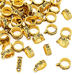 50 pz staffe per tubi in lega di stile tibetano&nbsp;TIBE-TAD0001-01AG