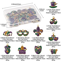 20 Stück 10 Stile Karneval/Mardi Gras Thema Legierung Emaille & Glitter Pulver Anhänger&nbsp;ENAM-FS0002-55