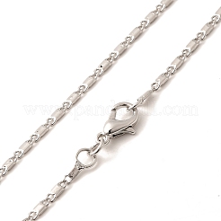 Ожерелья из овальной цепи из латуни с покрытием 1.5 мм для женщин и мужчин MAK-L044-32P