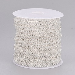アイアン製ツイストチェーン  溶接されていない  銀  3x2x0.6mm&nbsp;CH-C015-S