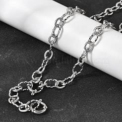 Ожерелье из витых овальных звеньев из нержавеющей стали 201 толщиной 7 мм.&nbsp;NJEW-K302-01P