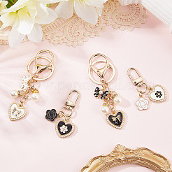 Подвесные украшения из эмали из сплава 4 шт.&nbsp;HJEW-SC00166