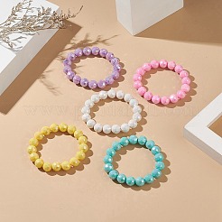 Collane di perline rotonde in acrilico sfaccettato color macaron&nbsp;BJEW-JB09196
