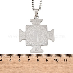 Religion 201 Edelstahl-Medaille mit Kreuzanhänger&nbsp;SA-H003-01P