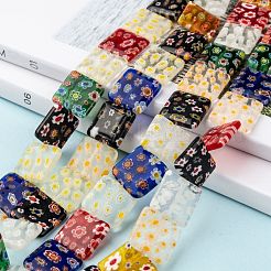 Квадрат ручной Millefiori стеклянные бусины LK-R004-46