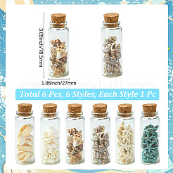 3 набор из 3 стилей прозрачных стеклянных бутылок с пожеланиями AJEW-CN0004-05