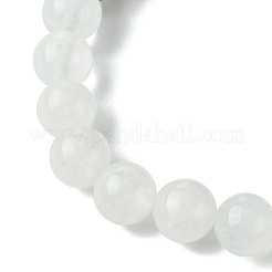 8 mm runder natürlicher grauer Achat & natürlicher Quarzkristall & natürlicher Obsidian & nicht magnetische synthetische Hämatitperlen-Stretcharmbänder&nbsp;BJEW-JB10901-01