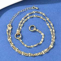 Латунные текстурированные цепочки и лариаты&nbsp;NJEW-H087-03G