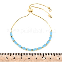 Bracelets coulissants rectangulaires en laiton sertis de micro-pavés de zircone cubique&nbsp;KK-A305-02G