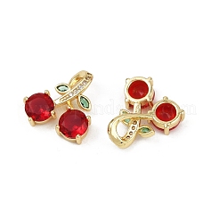 Pendentifs avec zircon cubiques à micro-pavés en laiton&nbsp;KK-C093-22G