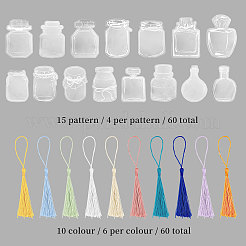 DIY transparentes Blanko-Lesezeichen-Set&nbsp;DIY-GL0004-21
