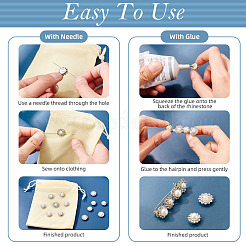 200 шт. 2 стиля цветочный сплав стеклянный пришивной стразы FIND-TA0006-31