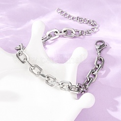 Pulseras de cadena de eslabones ovalados de acero inoxidable 304 para mujer&nbsp;BJEW-F529-03P