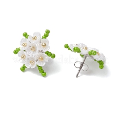 Серьги-гвоздики в форме цветка из нержавеющей стали 304 EJEW-MZ00457-05