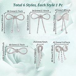 6 шт. 6 стиля броши из сплава со стразами для одежды рюкзака JEWB-GA0001-37