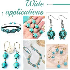 4 нити 2 стилей синтетические бирюзовые окрашенные нити G-AR0005-81