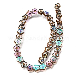 Brins de perles de verre transparentes galvanisées&nbsp;GL-CBA98F0-09E