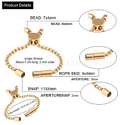 Fabrication de bracelet coulissant en acier inoxydable / bracelet bolo&nbsp;MAK-CJ0002-03G
