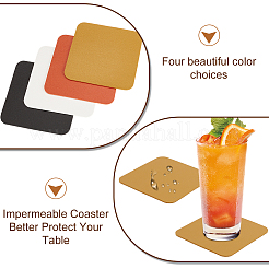 8 шт. двухцветные коврики из искусственной кожи под чашки AJEW-GA0007-74