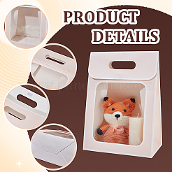 Складные бумажные подарочные пакеты с окошком&nbsp;ABAG-WH0045-20C