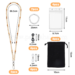 Наборы держателей для визиток из дерева и бисера&nbsp;NJEW-AB00033