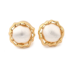 Латунные abc пластиковые искусственные жемчужины полукруглые серьги-гвоздики&nbsp;EJEW-S270-07G