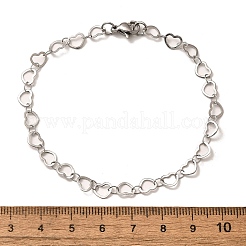 Устойчивые к потускнению 304 браслеты из нержавеющей стали в форме сердца&nbsp;LS-BJEW-N280-04