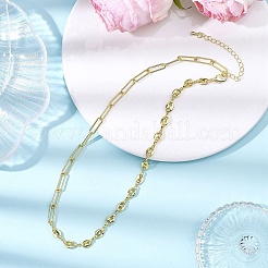 Латунные цепочки-скрепки с кофейными зернами NJEW-JN05578