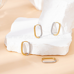 4 пара двухцветных серег-колец из нержавеющей стали 304&nbsp;EJEW-UN0003-12