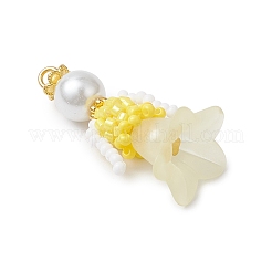 Подвески в виде цветка из стеклянного бисера&nbsp;PALLOY-MZ00686-01