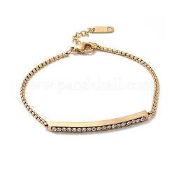 Браслеты из нержавеющей стали 304 со стразами&nbsp;BJEW-P369-01G