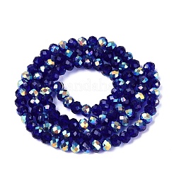 Brins de perles rondelles en verre transparent plaqué couleur AB&nbsp;EGLA-T029-4mm-10R