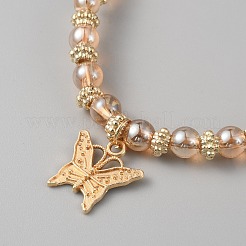 4 Stück 4-teiliges Stretch-Armband-Set mit Glas- und Acrylperlen&nbsp;BJEW-WH0018-15A