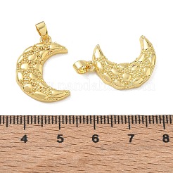 真鍮チャーム  質感のある月のチャーム  18KGP本金メッキ  21x15.5x3mm  穴：5x3mm&nbsp;KK-CBA7578-01G