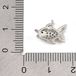 Breloques en laiton zircon cubique micro pavé noir&nbsp;CU-CBAF17A-09P-01